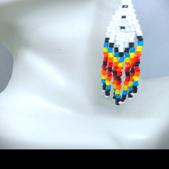 Native Inspired Fringe Dangle Earrings - Picture 1 of 2